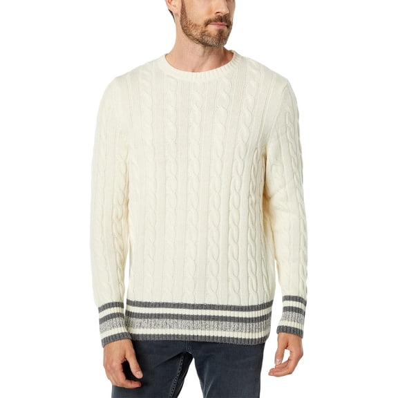 Benson Mens Aspen Wool Cable-Knit Sweater Small Cream - NWT $245