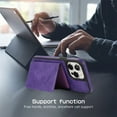 thumbnail image 4 of ELEHOLD Wallet Case for iPhone 13 Synthetic Leather 2-in-1 Phone Case with Magnetic Detachable Flip Card Slot Magnetic Clasp Drop Protection Shockproof Full Protective Wallet Case,purple, 4 of 9