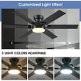 thumbnail image 2 of BayDay 52" RGB Ceiling Fan with LED Lights, Remote/App Control, Quiet DC Motor, 6-Speed, Energy Efficient, 2 of 8