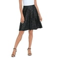 thumbnail image 3 of HDE Skirts for Women Midi Skirt Skater Skirt Knee Length High Waist Fun Prints Black Cats L, 3 of 6