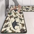 thumbnail image 2 of Kitchen Rugs Sets Of 2,Colorful Dinosaurs Scientific Pattern Anti Fatigue Kitchen Mat Rugs Non Slip Washable,Decorative Kitchen Floor Mats for Kitchen,Sink,Laundry,17"x47"+17"x47", 2 of 5
