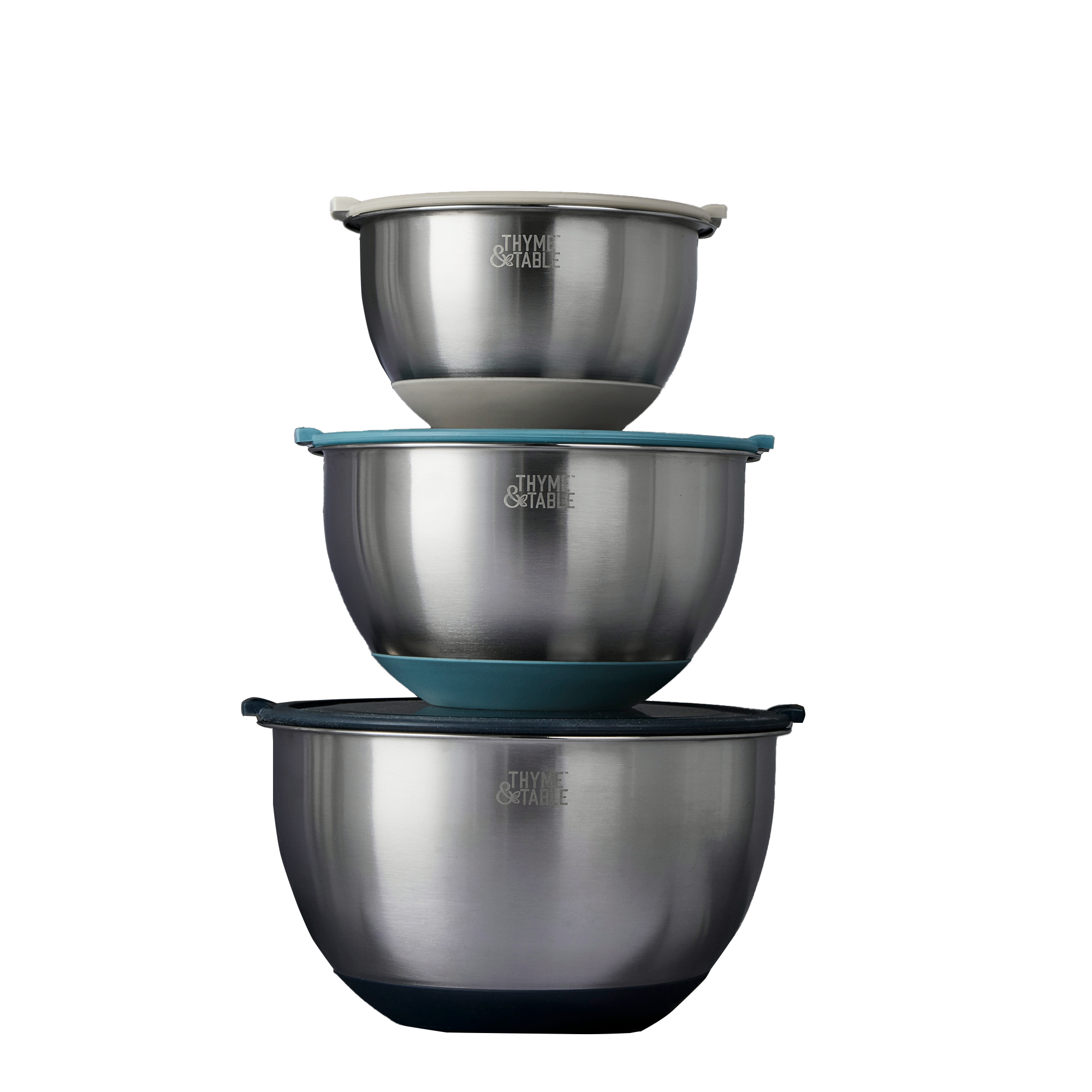 Thyme & Table 6-Piece Nesting Mixing Bowl Set with Lids photo 1