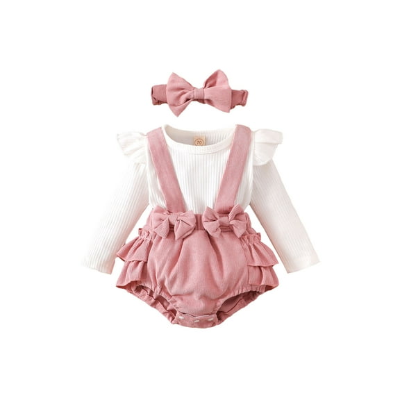 Bagilaanoe Newborn Baby Girl Rompers Patchwork Long Sleeve Bodysuit   Headband 3M 6M 12M 18M Infant Fall One Piece Jumpsuit