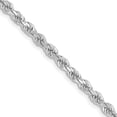 thumbnail image 1 of Diamond2Deal 10K White Gold 2.75 mm Diamond-cut Rope Chain Necklace for Women 24", 1 of 3