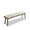 White+Walnut, variant on GZXS Wood Dining Bench with Leather Cushion - Upholstered Entryway Bench, for Dining/Living Room, Bedroom End-of-Bed, 51.18 Inch (White+Walnut)