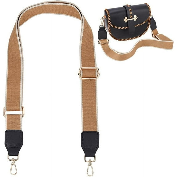 Wide Purse Strap Replacement 56 Inch Adjustable Crossbody Strap Replacement Belt with Striped Pattern Unisex Handbag Shoulder Strap Guitar Strap Canvas Bag Strap 1.5 Inch Wide Brown for DIY