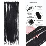 Benehair Dreadlock Extensions Full Head Pack Synthetic Dreads Faux Locs Crochet Hair Reggae Hair Locs Extensions 20inch Dark Black