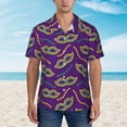 thumbnail image 4 of Haiem Carnival Masks and Beads Printed Hawaiian Shirt for Men - Men’s Casual Beach Summer Shirts - Stretch Fabric with Modern Fit-3X-Large, 4 of 9