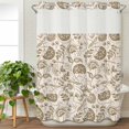 thumbnail image 3 of Vintage Spring Floral No Hook Shower Curtain Waterproof, Bathroom Curtains with Snap in Liners and See Through Top Window, Summer Botanical Farmhouse Hotel Style Bathtub Curtains Shower 72"Wx96"L, 3 of 8