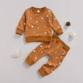 thumbnail image 2 of Kmbangi T-Shirts à Manches Longues à Col Rond pour Enfants avec Imprimé Soleil et Lune + Pantalons avec Poches, 2 of 7