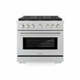 thumbnail image 2 of ZLINE 36 in. 5.2 cu. ft. Paramount Dual Fuel Range with Gas Cooktop and Electric Convection Oven in Stainless Steel with 6 Brass Burners (SDR-BR-36), 2 of 3