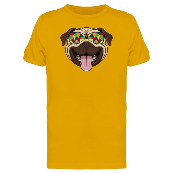 Happy Pug Abstract Glasses T-Shirt Men -Image by Shutterstock, Male Medium