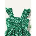 thumbnail image 4 of 5T Toddler Girls Clothes 6Y Little Girls Dress Summer Sleeveless Dress Cute Bowknot Floral Strap Dress Green, 4 of 5