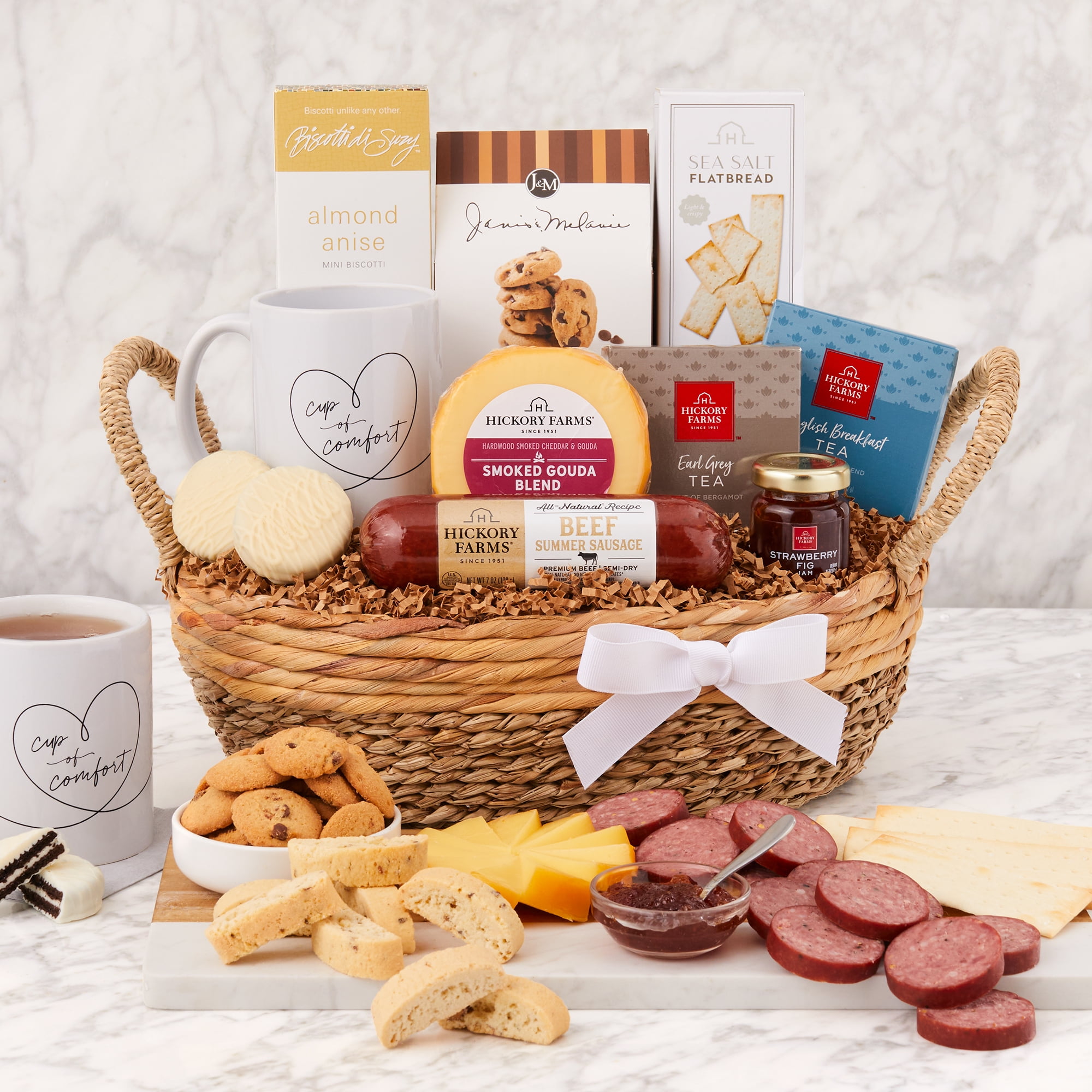 Hickory Farms Love & Comfort Gift Basket​, 11 pieces | All Natural Beef Summer Sausage