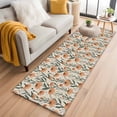 thumbnail image 2 of Orange Flowers Runner Rugs 2x6 ft Daisies Abstract Linen Texture Washable Hallway Rugs Non-Slip Floor Mats Absorbent Carpet Bedside Runners for Bedroom Kitchen Bathroom Laundry Room, 2 of 9