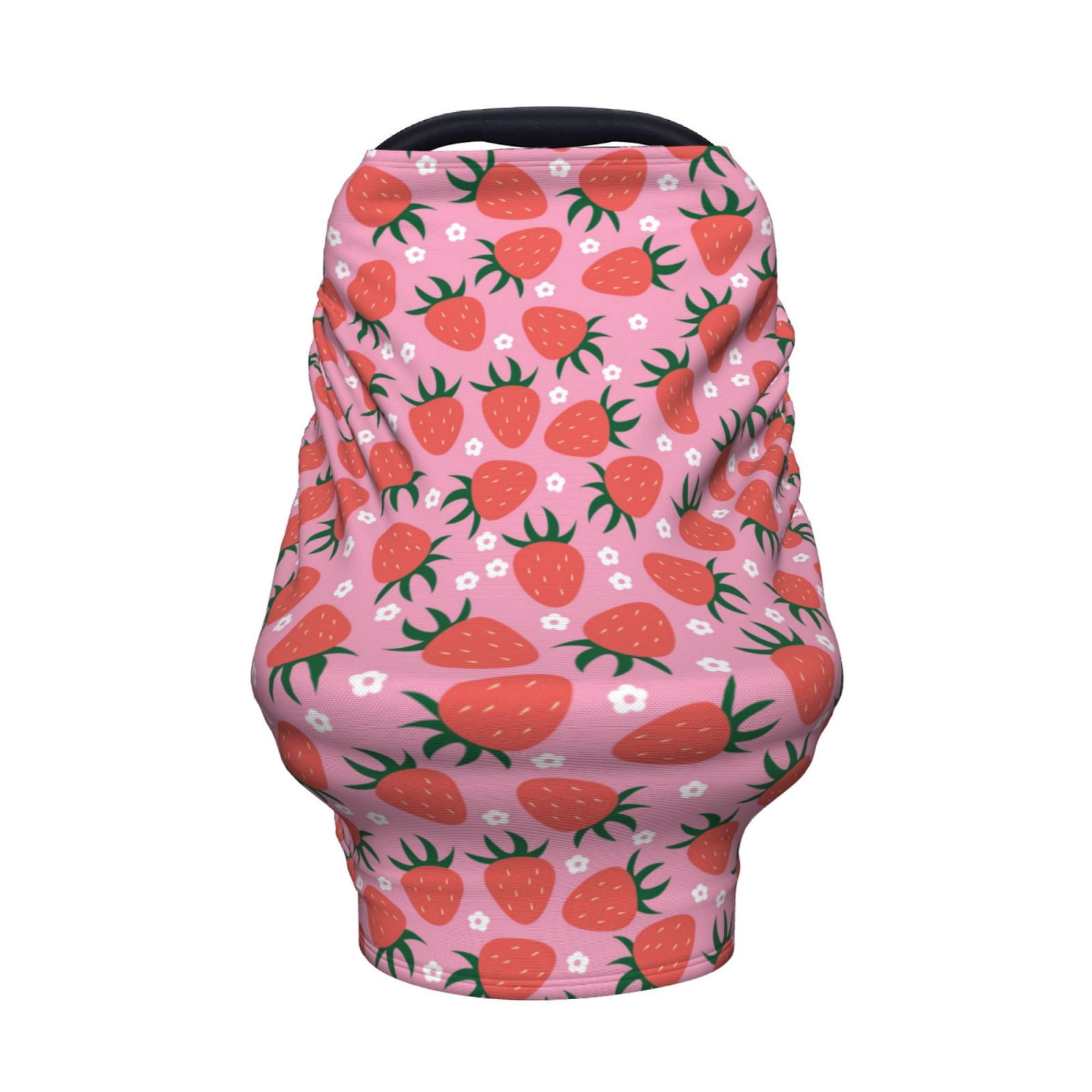 Fotbe Strawberry Pattern Car Seat Covers for Babies, Nursing Breastfeeding Cover Infant Carseat Canopy, Soft Stretchy Carrier Cover