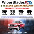 thumbnail image 2 of 2003 GMC Sierra 1500 Beam Wiper Blades Wipers w/2yr Warranty (Set of 2) (WiperBladesUSA), 2 of 5
