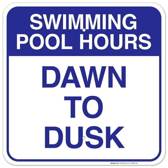 Swimming Pool Hours Sign, Pool Sign, (SI-6606)
