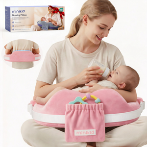 Vipuse Minikid Nursing Pillow, 60D Memory Foam Pink