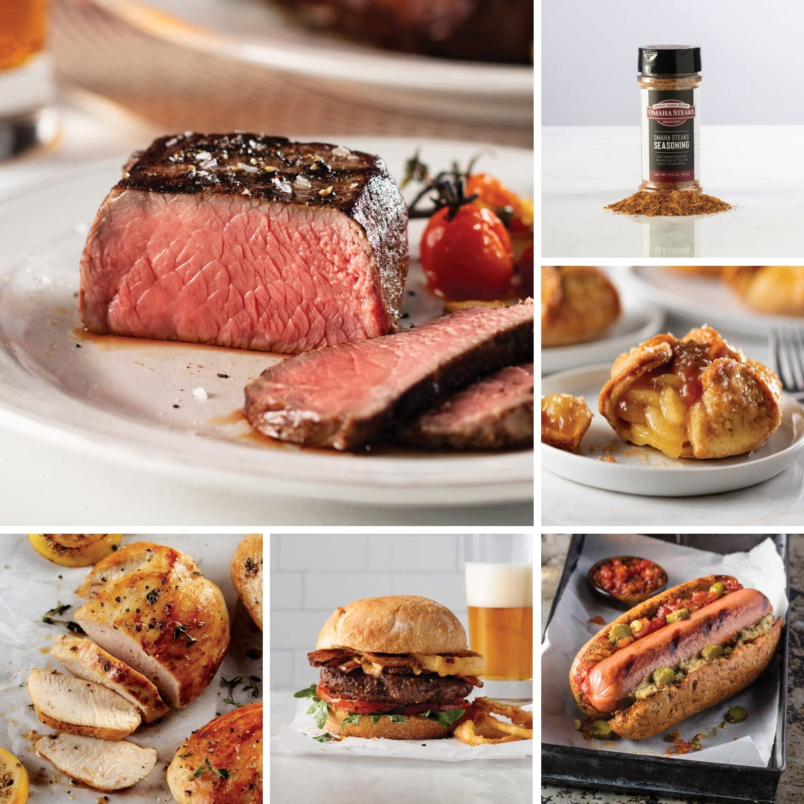 Omaha Steaks Big Backyard Barbeque Package (4x Ribeyes, 2lbs. St  Louis-Style Spare Ribs, 4x Omaha Steaks Burgers, 4x Scalloped Potatoes, 4  Caramel Apple Tartlets, 1 jar Omaha Steaks Seasoning) 