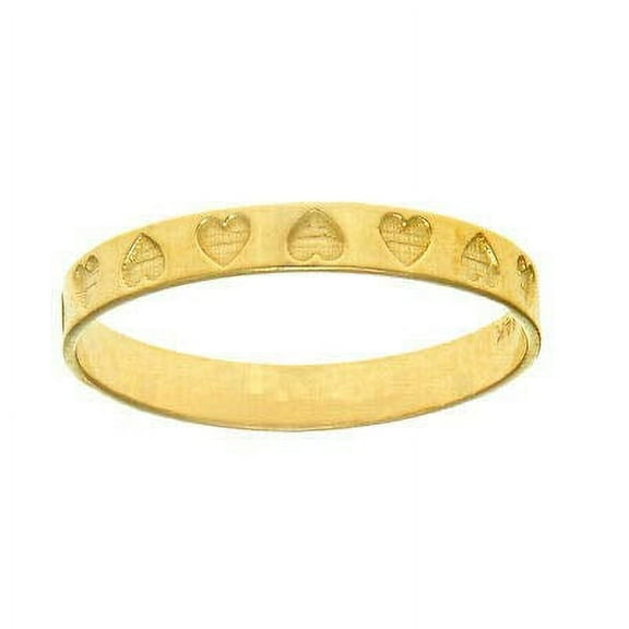 JewelStop 14K Real Yellow Gold Heart Design Ring, Sz 3