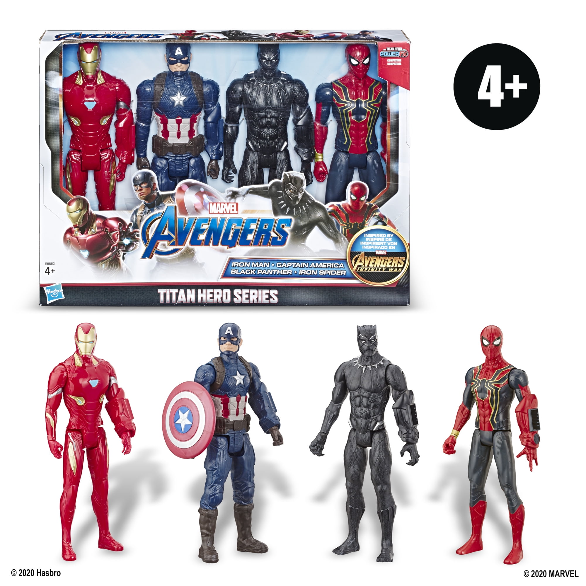 Hilloly Figurine Marvel, Marvel Avengers Endgame Titan Hero Series Lot de 5  Figurines, Captain America, Iron Man, Thanos, Hulk, pour Enfants à partir
