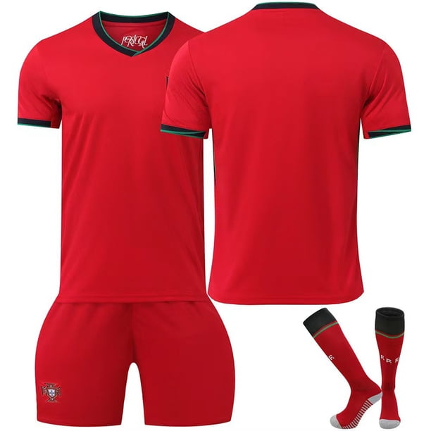 2024 Copa de Europa Portugal traje de uniforme de fútbol local No. 7 camiseta del equipo nacional traje de entrenamiento de manga corta personalizado veranoInicio Edición Blank+Calcetines