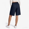 thumbnail image 4 of Athletic Shorts Womens Jogger Sweat Summer Loose Drawstring Bermuda Shorts with Pockets Navy S, 4 of 4