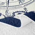 thumbnail image 5 of Erosebridal Nautical Compass Bed Spread Queen for Boys Men, Old Ship Anchor Print Queen Coverlet Set, Navy, 3 Pieces, 5 of 7
