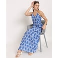 thumbnail image 2 of Moomaya Women's Printed Cut Out Halter Dress, Sleeveless Maxi V-Neck Dress, 2 of 8