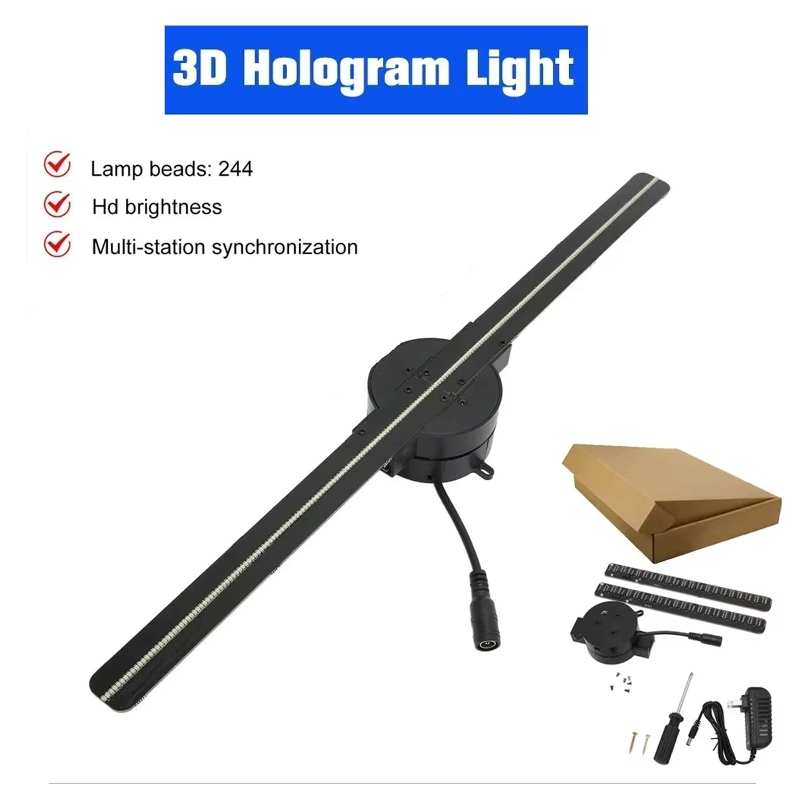 42CM HD 3D Hologram Fan WiFi Holographic Projector Advertising Display Light for Stores Bars Party
