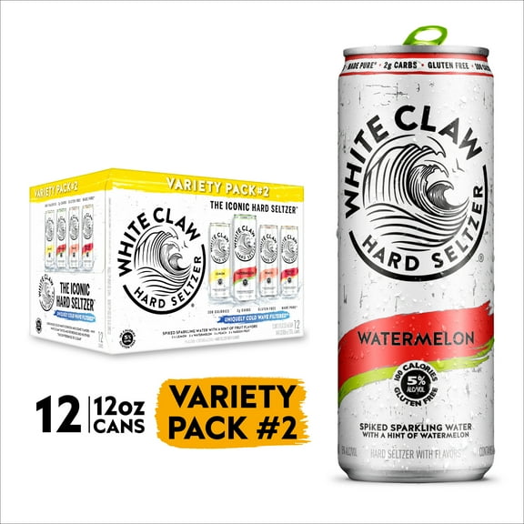 White Claw Hard Seltzer Variety Pack No. 2, 12 Pack, 12 fl oz Cans, 5% ABV