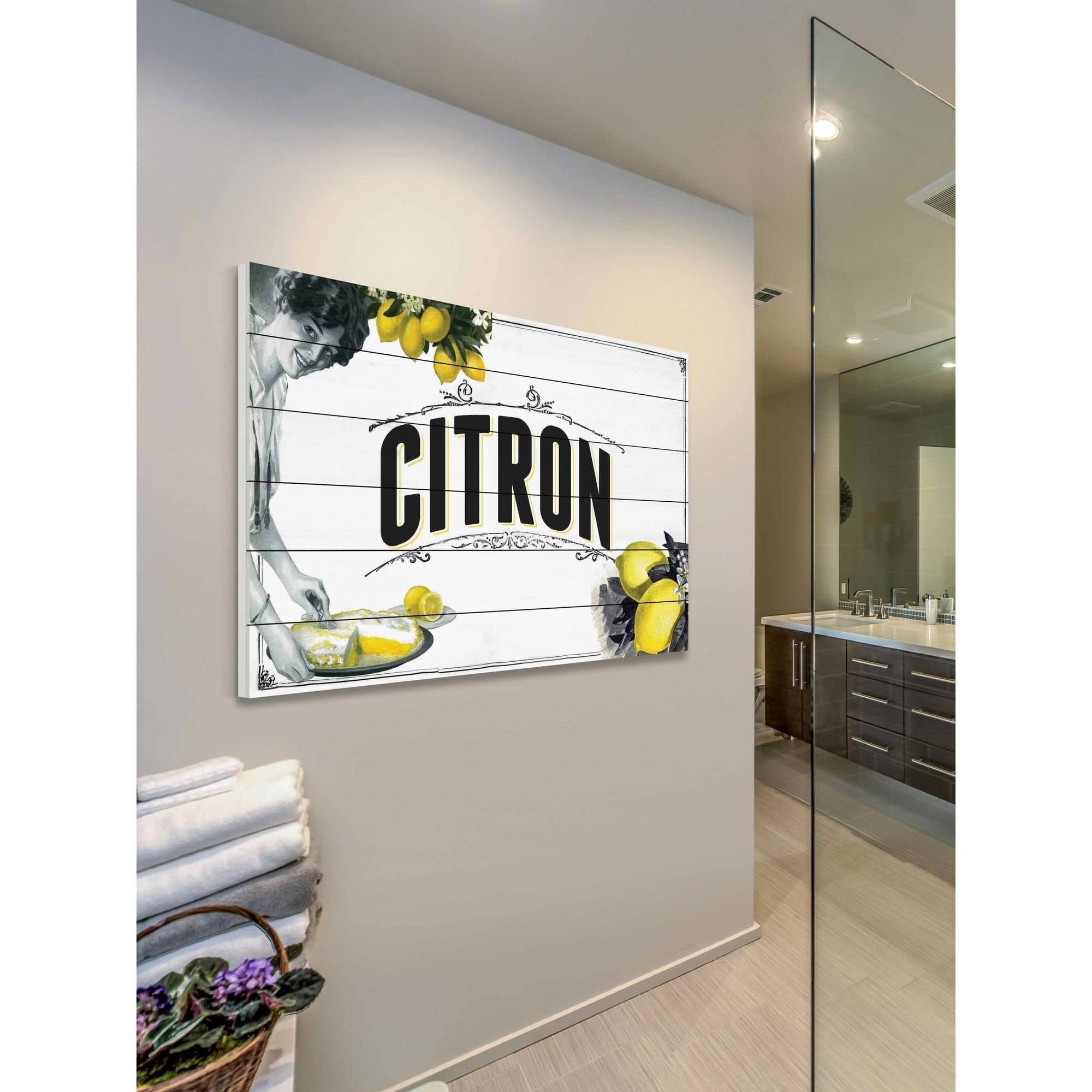 Marmont Hill "French Produce Lemon" Painting Print on White Wood