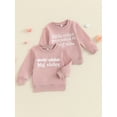 thumbnail image 3 of Suagox Toddler Girls Sweatshirts Classic Letter Print Long Sleeve Round Neck Pullovers Spring Fall Tops for 6-24 Months and 2-4 Years Old Baby, 3 of 10