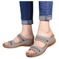thumbnail image 3 of Pimfylm Sandals For Women Wide Sandals For Women Wide Width Summer Sandals For Women Grey 39, 3 of 5