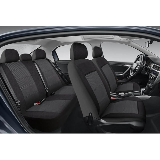 AUTO DRIVE 3-PIECE Jacquard Car Seat Cover Full Set For Front and Rear Seat Universal Fit