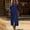 🔥 Navy, variant on Sentmoon Linen Dresses Crew Neck 3/4 Sleeve Long Dresses for Women Casual Solid Color Relaxed Fit Button Summer Plus Size Beach Dress with Pockets Casual Beach Stuff for Travel and Outdoor