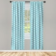 thumbnail image 3 of Ambesonne Vintage Blue Curtains, Ogee Style Lines, Pair of 28"x63", Pale Blue White, 3 of 5