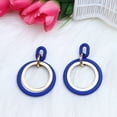thumbnail image 3 of Kkkded Candy-colored Drop Earrings Circle Stitching Hollow Stud Earrings - Acrylic Hoop Splicing, Colorful Contrast Geometric, Lightweight Dangle Jewelry, 3 of 7