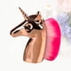 thumbnail image 4 of FELTECHELECTR Brocha de maquillaje con forma de unicornio, para polvos, rubor, base, para mujeres y niñas (mango dorado, cerdas rosas), 4 of 6