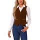 thumbnail image 1 of Chaleco de terciopelo INSPIRE CHIC para mujer, sin mangas, estilo retro, blazer steampunk, chaleco elegante, talla XS, marrón, 1 of 6