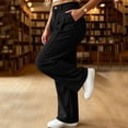thumbnail image 6 of Posijego Women's Corduroy Pants High Waisted Wide Leg Pants Ladies Business Casual Dress Vintage Pants with Pockets, 6 of 7