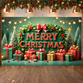 thumbnail image 3 of Festive Decoration Merry Christmas Holly Design Gift Prints Seasonal Banner for Holiday Decoration Family Celebration Winter Party, 3 of 9