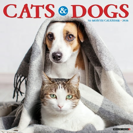 Cats & Dogs 2026 12 X 12 Wall Calendar, (Hardcover)