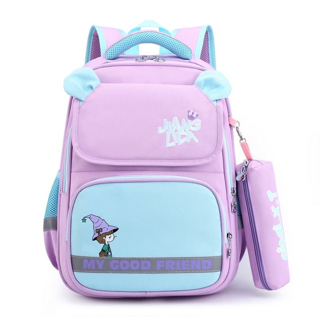 ER mujer de dibujos animados mochila estudiante mochila doble pérdi Brillar Electrónica