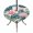 Pink, Teal, White, variant on Round Outdoor Tablecloth with Umbrella Hole and Zipper, Summer Coastal Tablecloth with Elastic Waterproof, Beach Palm Leaves Coral Starfish Shell Patio Table Covers for 55" - 60" Picnic Pool Tables