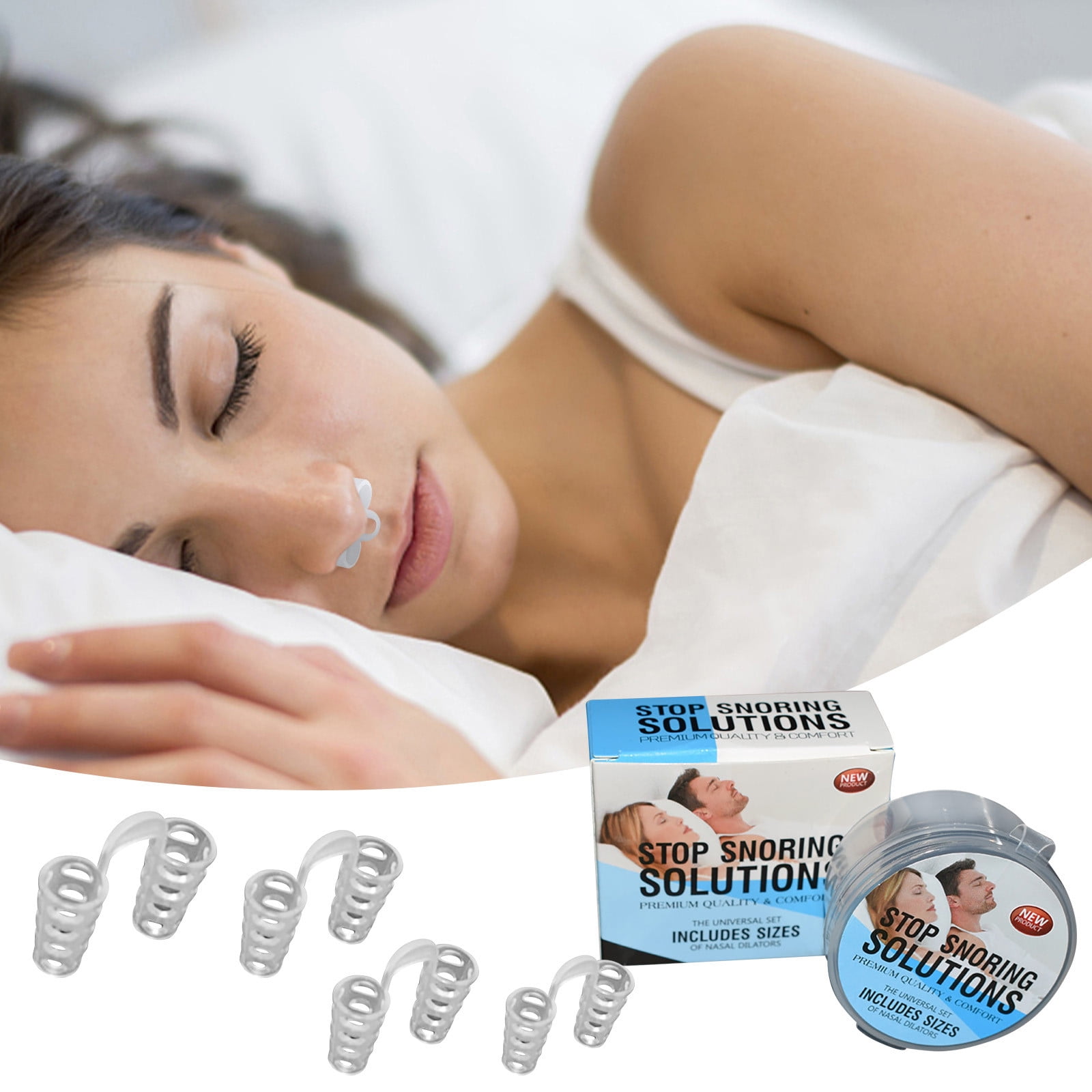 Kokovifyves Snoring Plugs 4 Pieces Snoring Nose Clips Nose