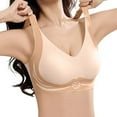 thumbnail image 2 of KHONTS Push up Bras for Women No Underwire Full Coverage Seamless Bras Wireless Soft Lightly Bralettes for Everyday Wear Light Pink L, 2 of 5