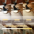 thumbnail image 6 of DWVO 52" Tropical Ceiling Fan with LED Light and Remote Control, with Quiet Reversible Motor, 5 blades, 3 Speed, Timed - Brown & Black, 6 of 12