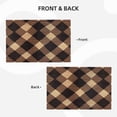 thumbnail image 4 of Linen Placemat With 18×12in Double Stitching Is Effectively Insulated And Foldable For Family Hotel Picnic Trips Argyle Plaid Brown_4 Six Piece, 4 of 8